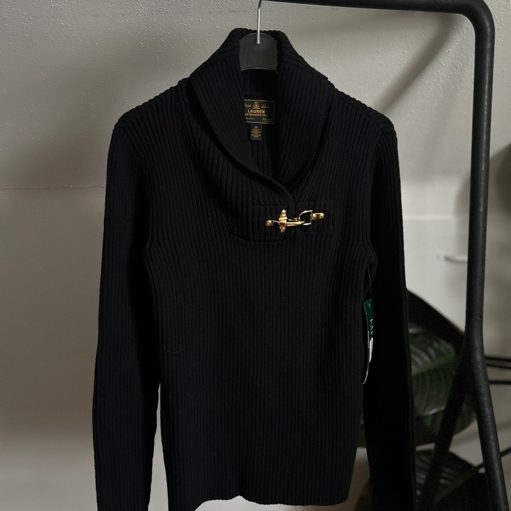 Ralph Lauren Black Shawl Collar Sweater